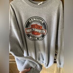 Like New WOT Harley-Davidson Gray and Orange heavyweight sweatshirt.